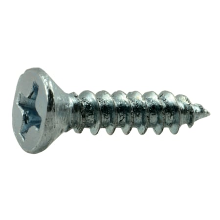 Midwest Fastener Wood Screw, #5, 5/8 in, Zinc Plated Steel Flat Head Phillips Drive, 72 PK 61782